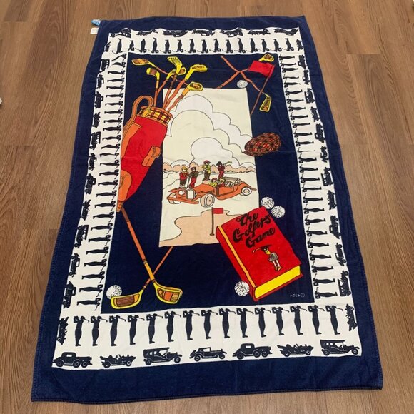 Vintage Ocean Club Sears Made In Brazil The Golfers Club Beach Towel 40" x 70" - Picture 1 of 7